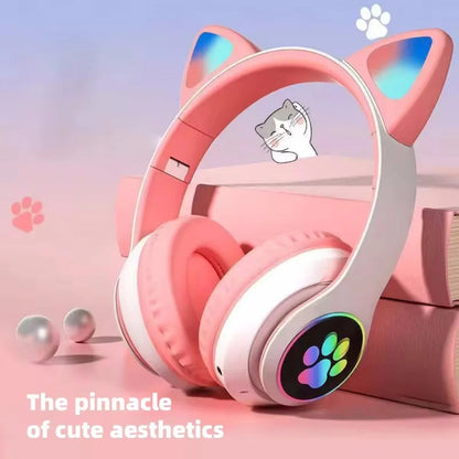 Cute Cat Ear Bluetooth Compatible Headset